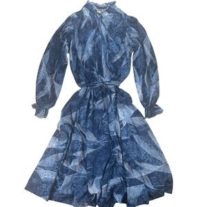 Vintage Montgomery Ward Sheer Ruffled Dress Womens 16 (See Note) 70s 80s VTG